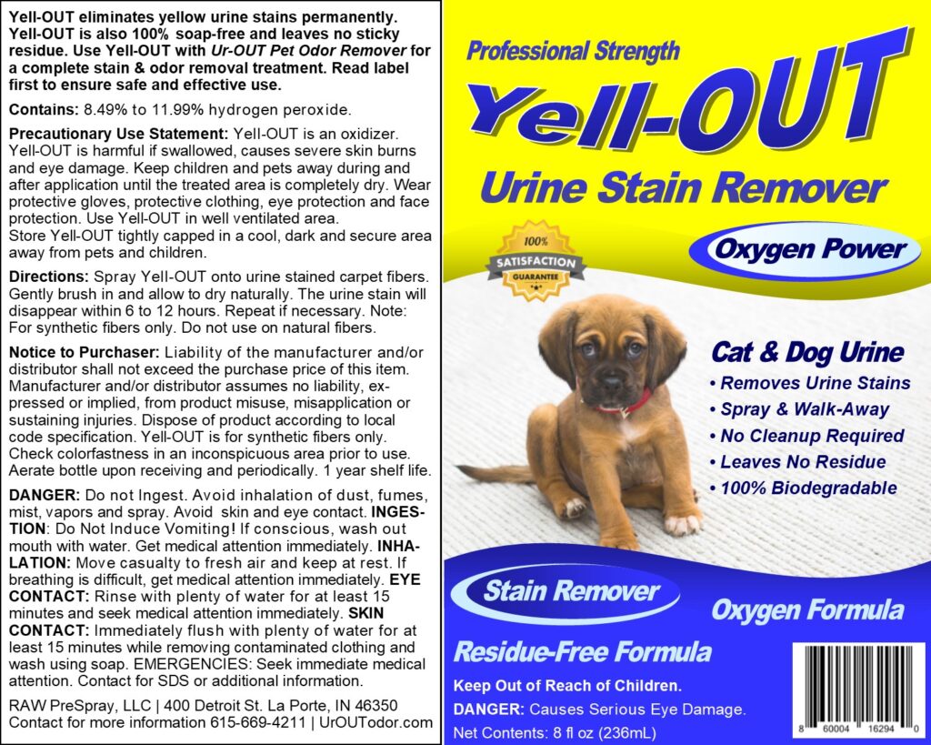 YellOUT Urine Stain Remover UrOUT Pet Urine Odor Remover
